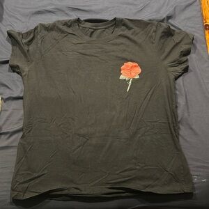 Black T-Shirt with rose